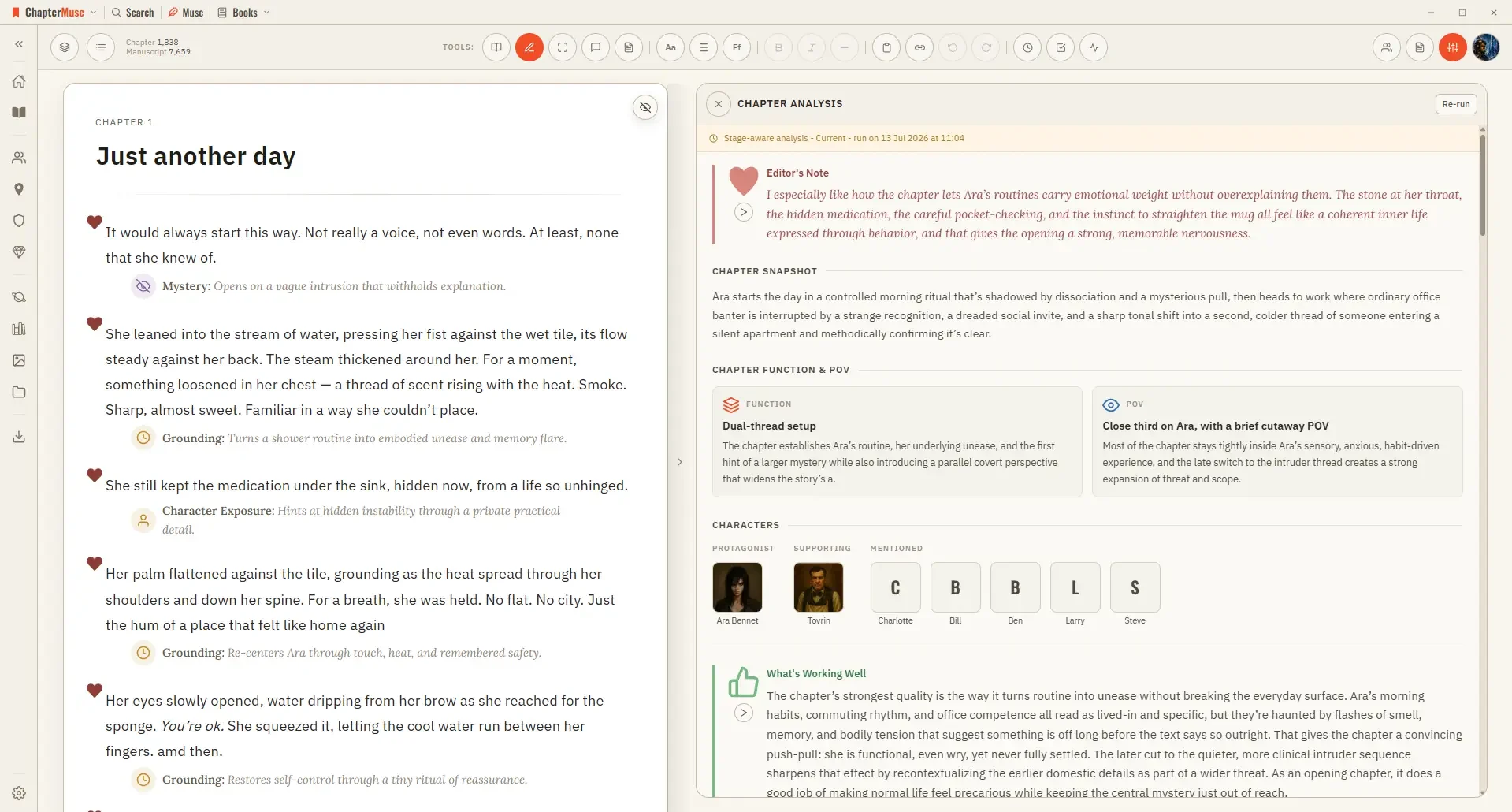 Chapter analysis, paragraph by paragraph